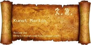 Kunst Martin névjegykártya